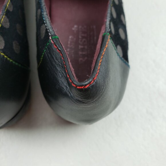 L'Artiste Spring Step Klasik Loafer Women 9 40 Black Suede Polka Dot Tassel Shoe - Picture 14 of 16